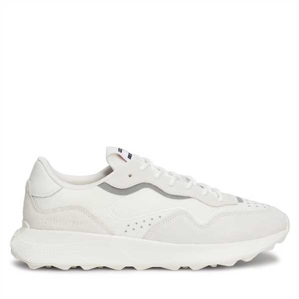 Sneakersy Tommy Jeans Tjm Runner Mix Material EM0EM01381 Écru