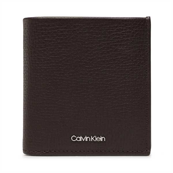 Malá pánska peňaženka Calvin Klein Minimalism Trifold 6Cc W/Coin K50K509624 Hnedá