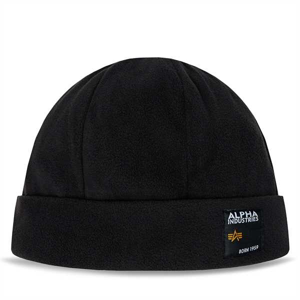 Čiapka Alpha Industries Label Fleece Beanie 118937 Čierna