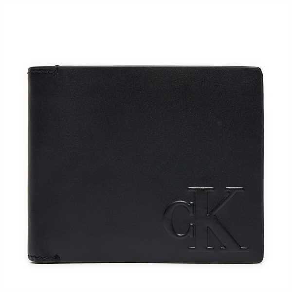 Veľká pánska peňaženka Calvin Klein Jeans Logo Emboss Bifold W/Coin K50K512061 Čierna