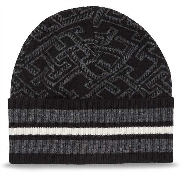 Čiapka Tommy Hilfiger Th Monogram Aop Beanie AM0AM11499 Čierna