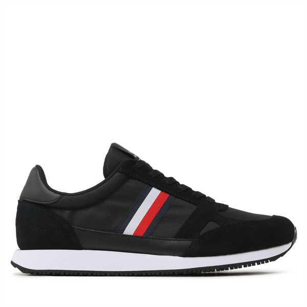 Sneakersy Tommy Hilfiger Runner Lo Vintage Mix FM0FM03431 Čierna