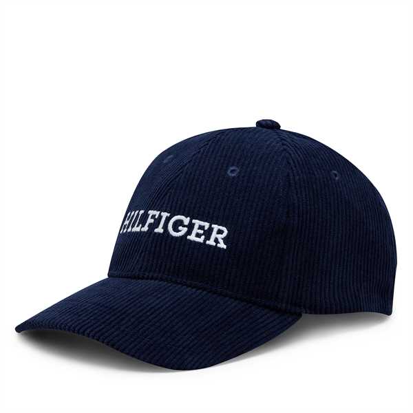 Šiltovka Tommy Hilfiger Monotype Cordoroy Cap AM0AM11990 Tmavomodrá