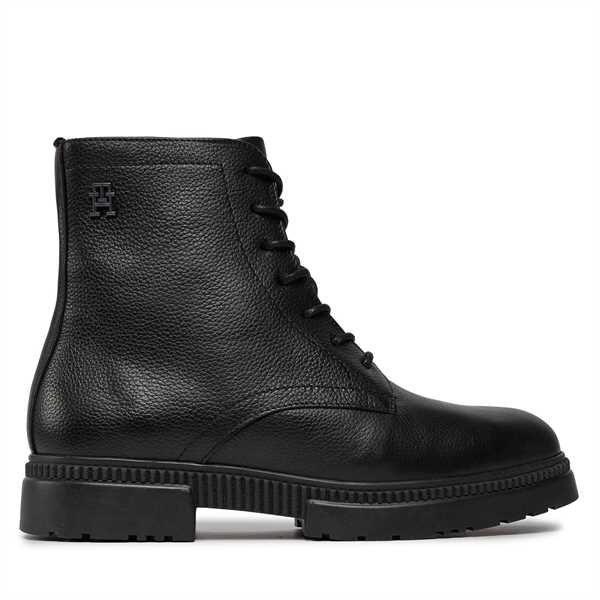 Čižmy Tommy Hilfiger Comfort Cleated Termo Lth Boot FM0FM04651 Čierna