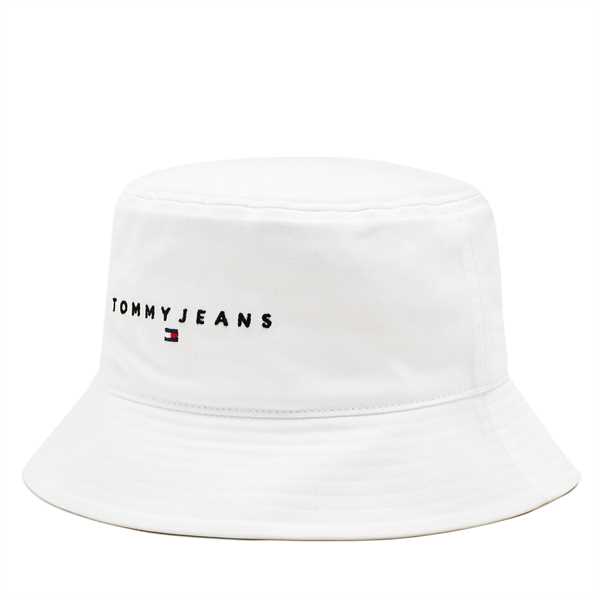 Klobúk Tommy Jeans Tjm Linear Logo Bucket Hat AM0AM12895 Biela