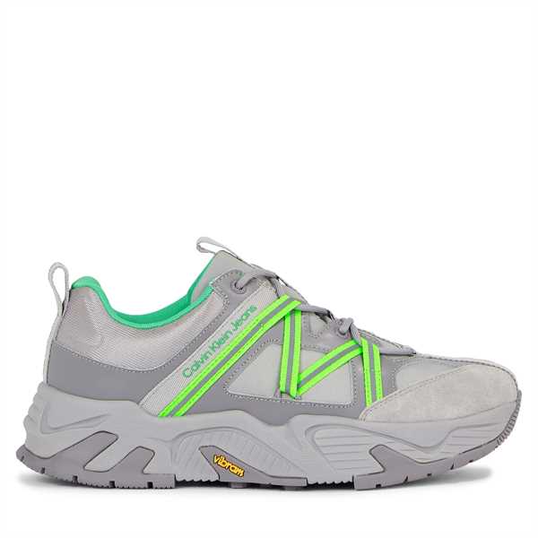 Sneakersy Calvin Klein Jeans Chunky Runner Vibram Refl YM0YM00771 Sivá