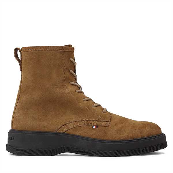 Šnurovacia obuv Tommy Hilfiger Th Everyday Core Suede Boot FM0FM04660 Hnedá