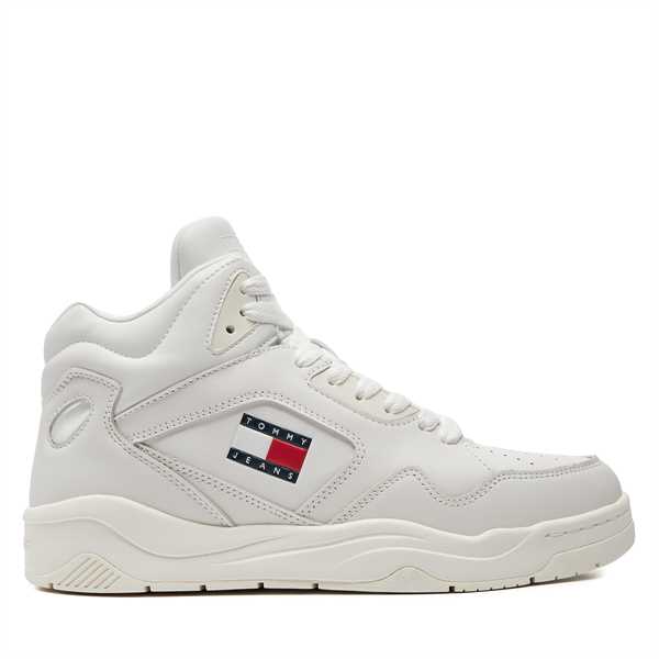 Sneakersy Tommy Jeans Tjm Basket Mid Top EM0EM01413 Écru