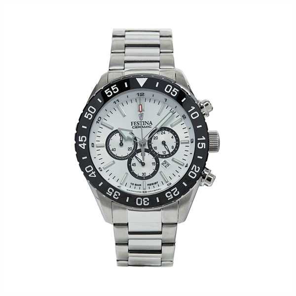 Hodinky Festina Ceramic Chrono F20575/1 Strieborná