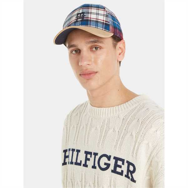 Šiltovka Tommy Hilfiger Th Monogram Tartan Cap AM0AM11991 Modrá