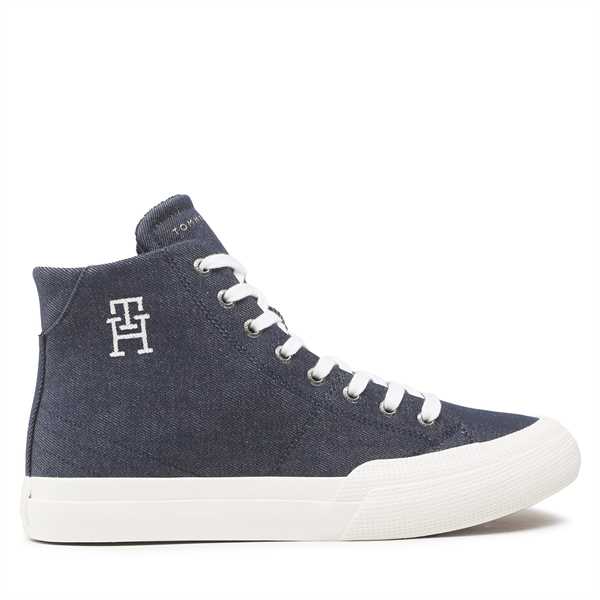 Sneakersy Tommy Hilfiger Th Hi Vulc Premium FM0FM04542 Tmavomodrá