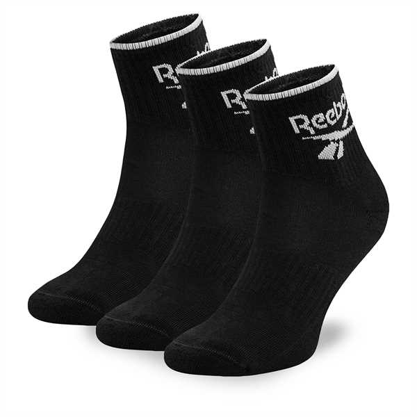 Súprava 3 párov vysokých ponožiek unisex Reebok R0362-SS24 (3-pack) Čierna