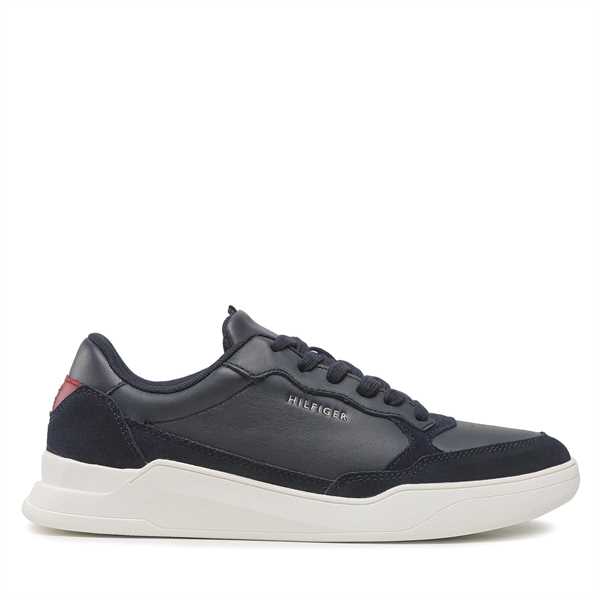 Sneakersy Tommy Hilfiger Elevated Cupsole Leather Mix FM0FM04358 Tmavomodrá