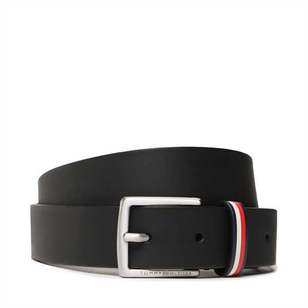 Detský opasok Tommy Hilfiger Leather Belt AU0AU01560 Čierna