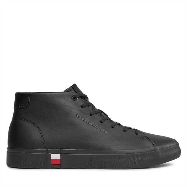 Sneakersy Tommy Hilfiger Hi Vulc Leather Detail FM0FM05045 Čierna