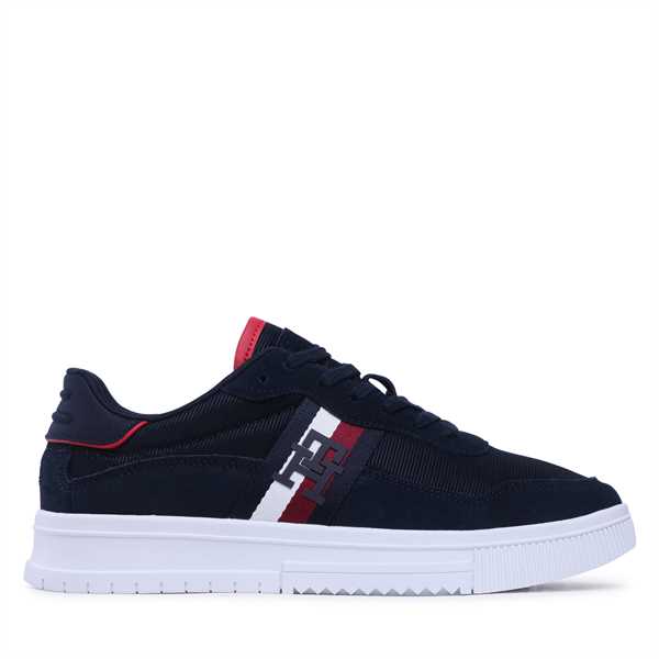 Sneakersy Tommy Hilfiger Supercup Mix FM0FM04585 Tmavomodrá