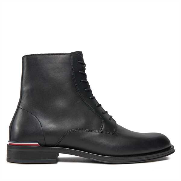 Čižmy Tommy Hilfiger Core Rwb Hilfiger Lth Lce Boot FM0FM05030 Čierna