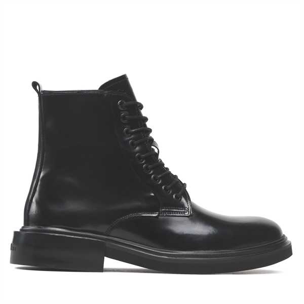 Čižmy Calvin Klein Lace Up Boot Br Lth HM0HM00669 Čierna