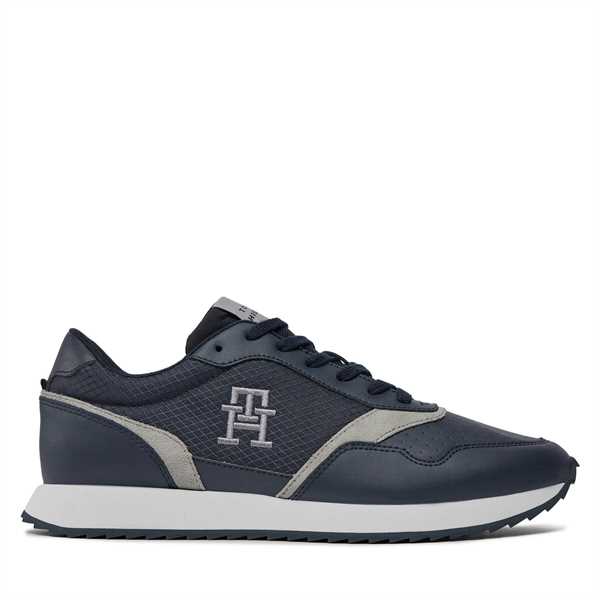 Sneakersy Tommy Hilfiger Runner Evo Mix Lth Mix FM0FM04887 Modrá