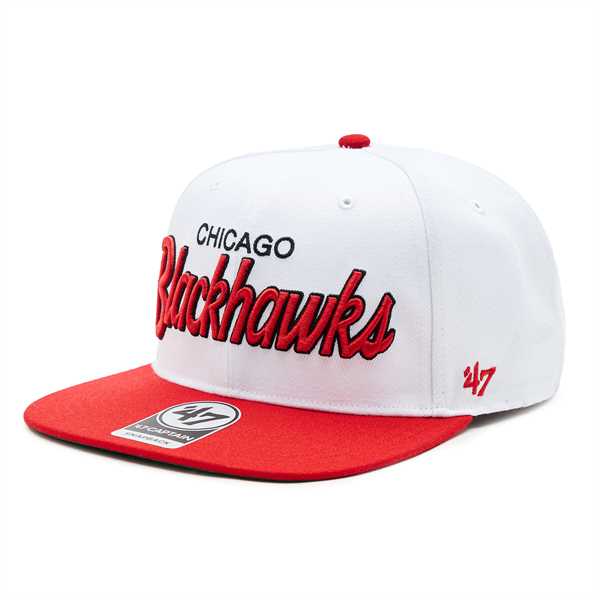 Šiltovka 47 Brand NHL Chicago Blackhawks Crosstown Script Two tone '47 CAPTAIN H-CTWTT04WBP-WH Biela