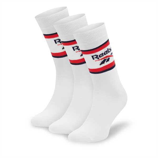 Súprava 3 párov vysokých ponožiek unisex Reebok R0369-SS24 (3-pack) Biela