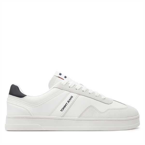 Sneakersy Tommy Jeans Tjm Leather Retro Cupsole EM0EM01414 Écru