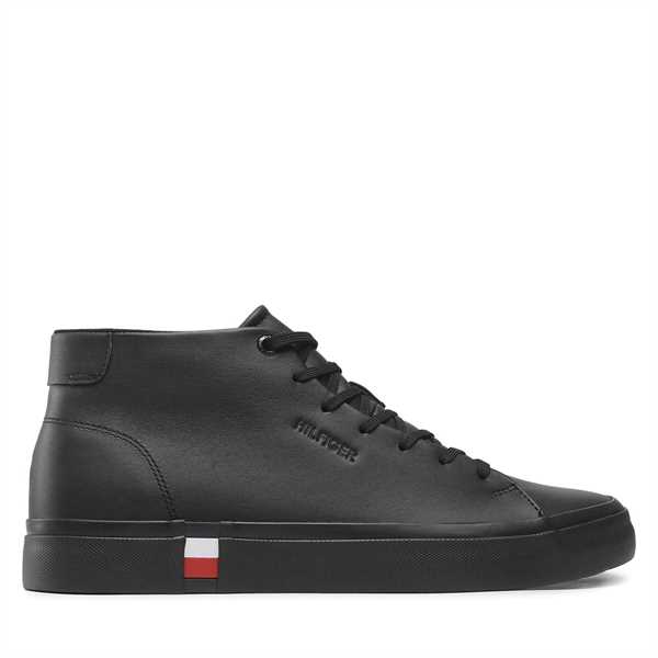 Sneakersy Tommy Hilfiger Modern Vulc Hi Corporate Lea FM0FM04352 Čierna