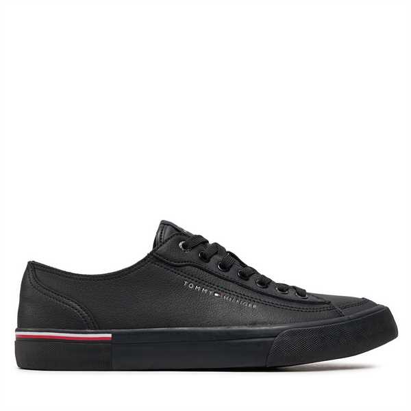 Sneakersy Tommy Hilfiger Corporate Vulc Leather FM0FM04953 Čierna