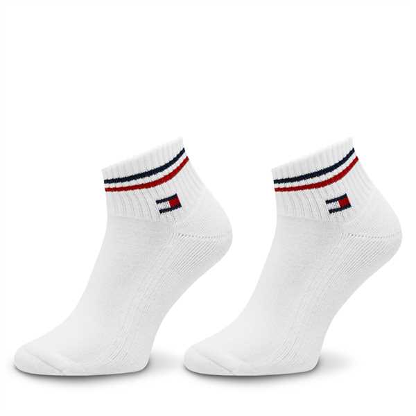 Súprava 2 párov kotníkových ponožiek unisex Tommy Hilfiger 701228177 Biela