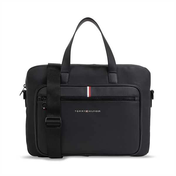 Taška na laptop Tommy Hilfiger Th Essential Pique Computer Bag AM0AM11542 Čierna