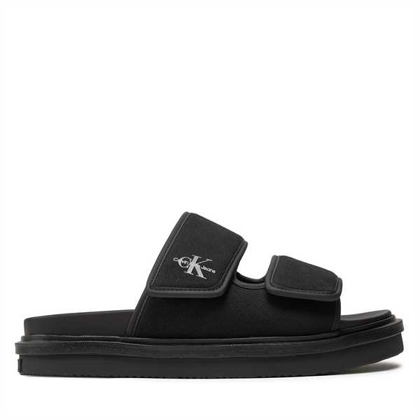 Šľapky Calvin Klein Jeans Double Bar Sandal Mtl YM0YM01020 Čierna