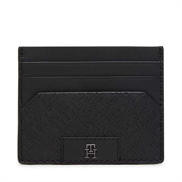 Puzdro na kreditné karty Tommy Hilfiger Th Monogram Cc Holder AM0AM12169 Čierna