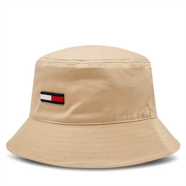 Klobúk Tommy Jeans Tjm Elongated Flag Bucket Hat AM0AM11697 Béžová