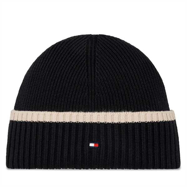 Čiapka Tommy Hilfiger Block Flag Short Beanie AM0AM12030 Čierna