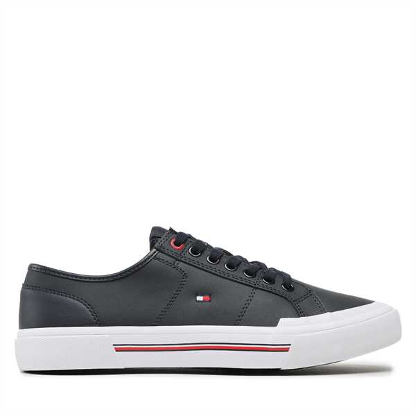 Tenisky Tommy Hilfiger Core Corporate Vulc Leather FM0FM04561 Tmavomodrá