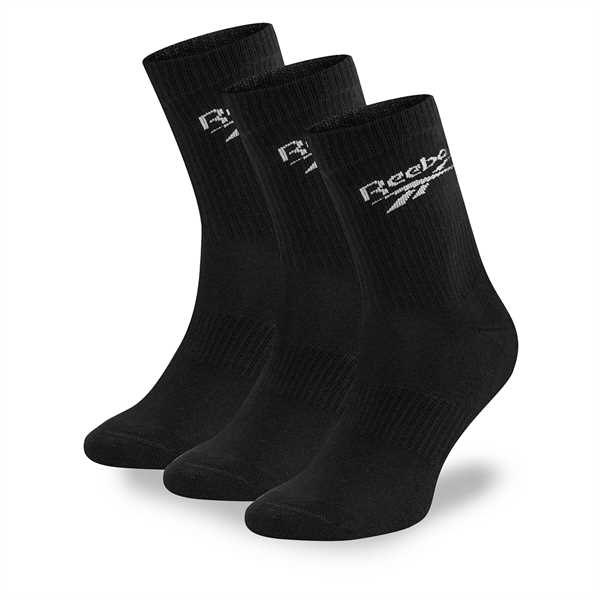 Súprava 3 párov vysokých ponožiek unisex Reebok R0452-SS24 (3-pack) Čierna