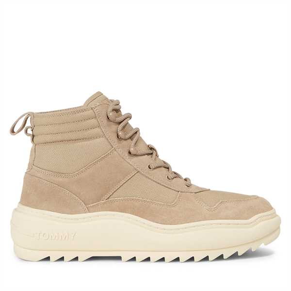 Šnurovacia obuv Tommy Jeans Tjm Mix Material Boot EM0EM01245 Kaki