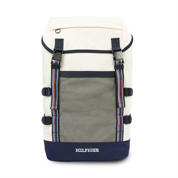 Ruksak Tommy Hilfiger Th Monotype Flap Backapck AM0AM12305 Écru