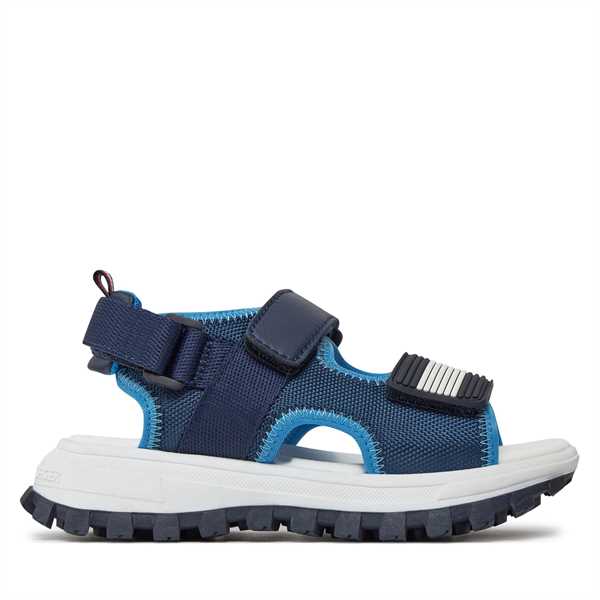 Sandále Tommy Hilfiger Flag Velcro Sandal T3B2-33434-1591 M Tmavomodrá