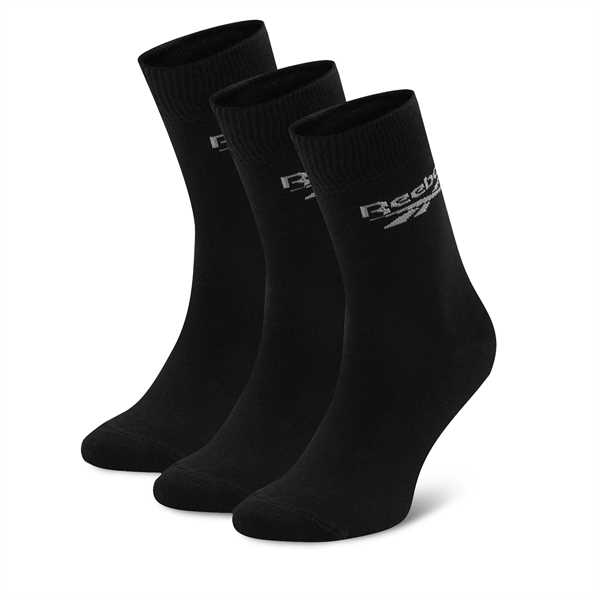 Súprava 3 párov vysokých ponožiek unisex Reebok R0367-SS24 (3-pack) Čierna