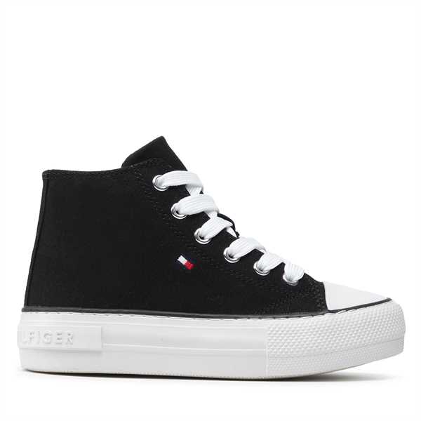 Plátenky Tommy Hilfiger High Top Lace-Up Sneaker T3A4-32119-0890 Čierna