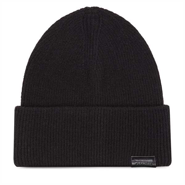 Čiapka Calvin Klein Leather Patch Docker Beanie K50K510978 Čierna