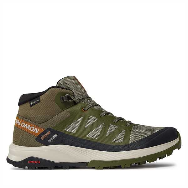 Trekingová obuv Salomon Outrise Mid GORE-TEX L47143600 Kaki