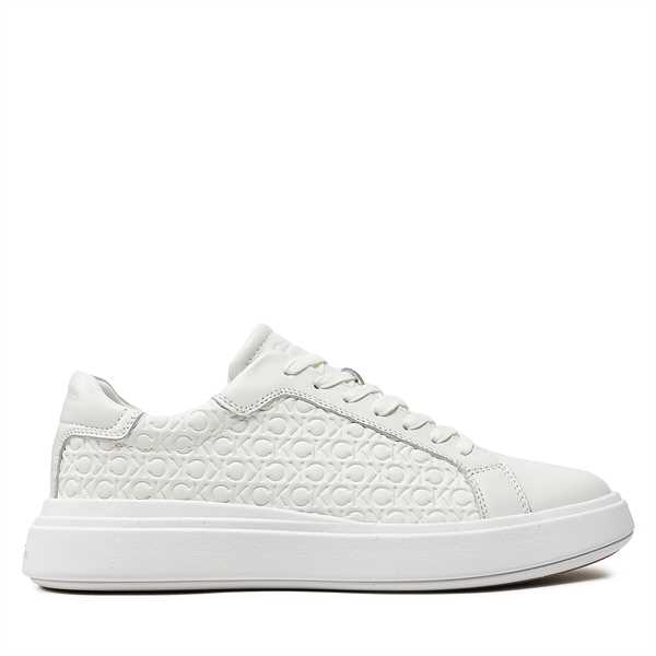 Sneakersy Calvin Klein Low Top Lace Up Lth Mono HM0HM01498 Biela