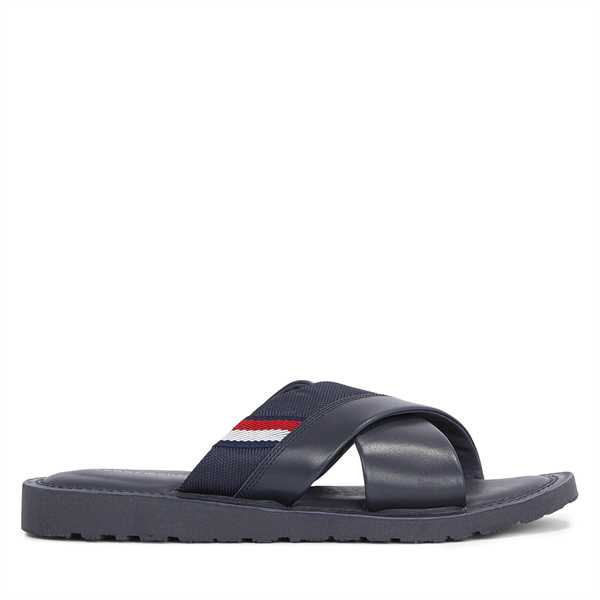 Šľapky Tommy Hilfiger Core Hilfiger Lth Criss C Sandal FM0FM05010 Tmavomodrá