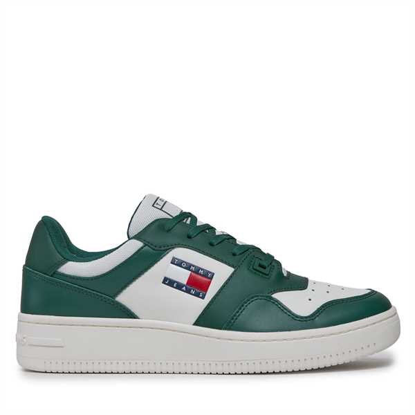 Sneakersy Tommy Jeans Tjm Retro Basket Ess EM0EM01395 Zelená