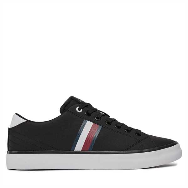 Sneakersy Tommy Hilfiger Th Hi Vulc Low Stripes Mesh FM0FM04946 Čierna