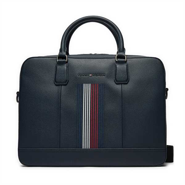 Taška na laptop Tommy Hilfiger Coated Canvas Computer Bag AM0AM12492 Tmavomodrá