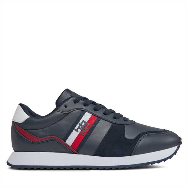 Sneakersy Tommy Hilfiger Runner Evo Leather FM0FM04714 Tmavomodrá