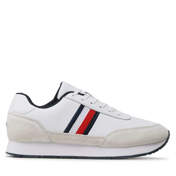 Sneakersy Tommy Hilfiger Core Eva Runner Corporate Lea FM0FM04397 Biela